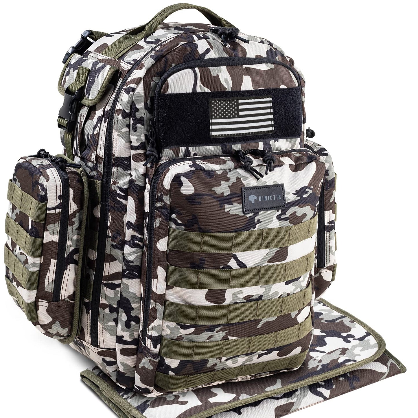 Dad Diaper Bag Backpack with Changing Mat and Insulated Pockets