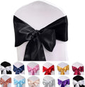 Satin Chair Sashes Bows 50PCS Black - Elegant Chair Ribbon Ties