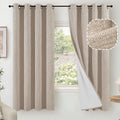 Beige 100% Blackout Curtains 63 in Length 2 Panels - Total Room