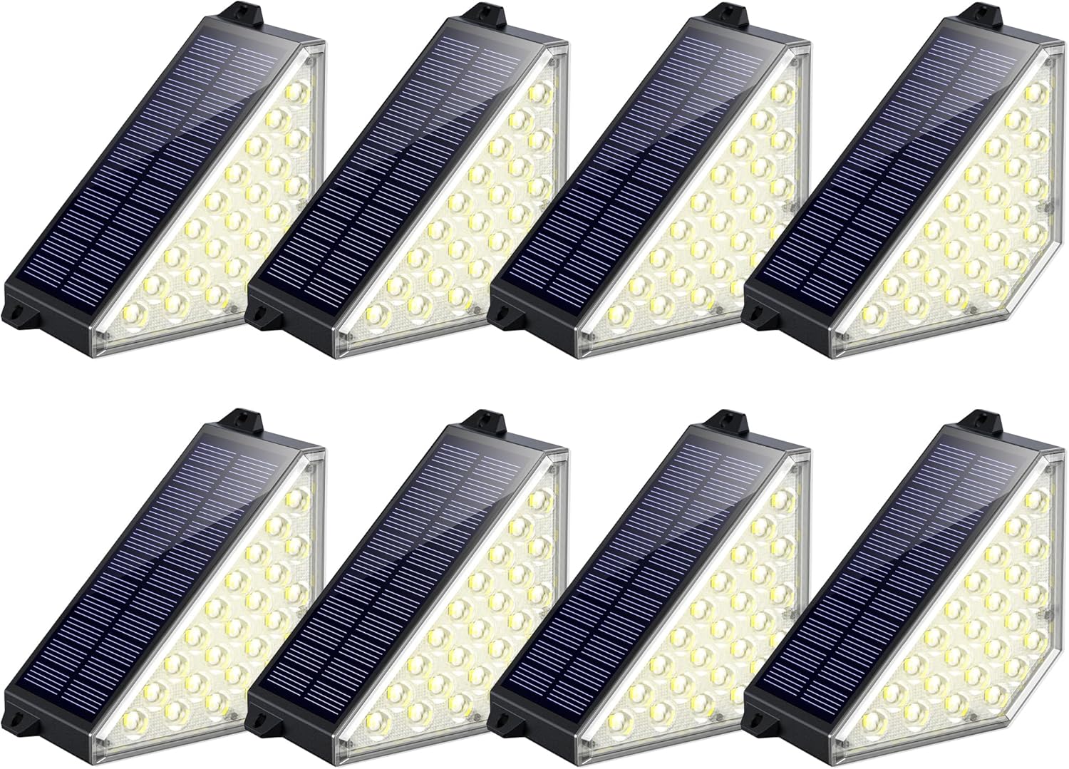 TECKNET Solar Step Lights with Adjustable Brightness for Outdoors