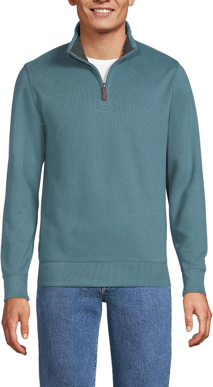 Lands' End Bedford Rib Quarter Zip Pullover Sweater Review