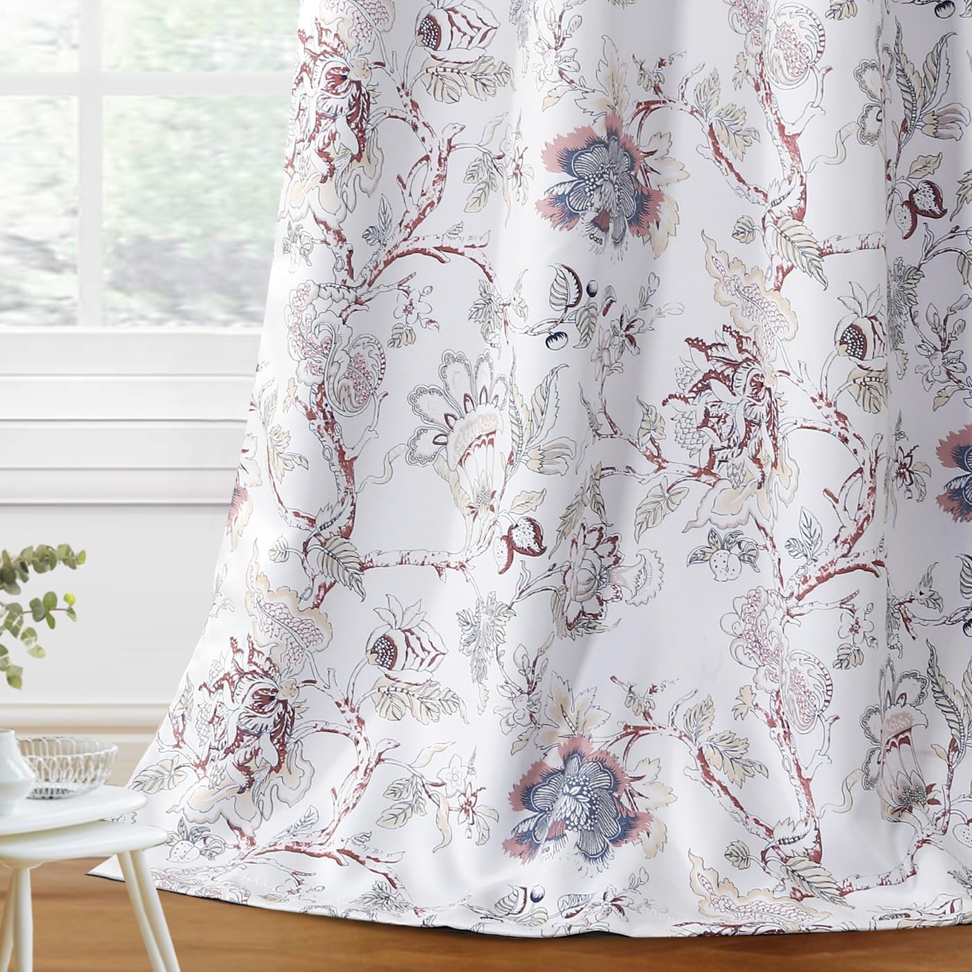 H.VERSAILTEX Blackout Curtains 108 Inch Length Floral Print Set