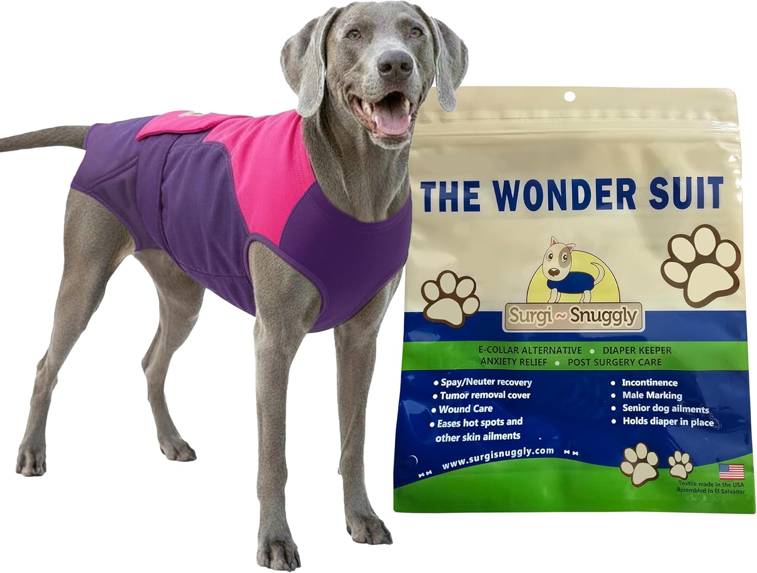 SurgiSnuggly Dog Onesie for Spay Surgery Recovery Comfort