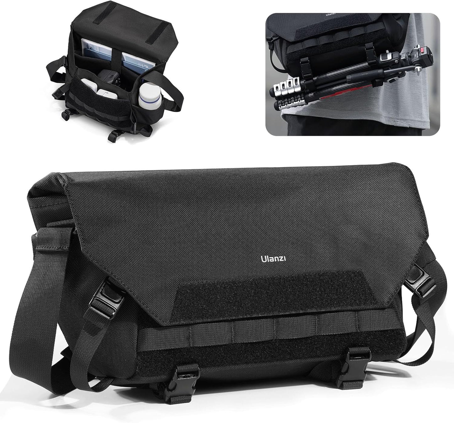 Compact Camera Sling Bag for DSLR/SLR/Mirrorless, Water-Resistant, Black