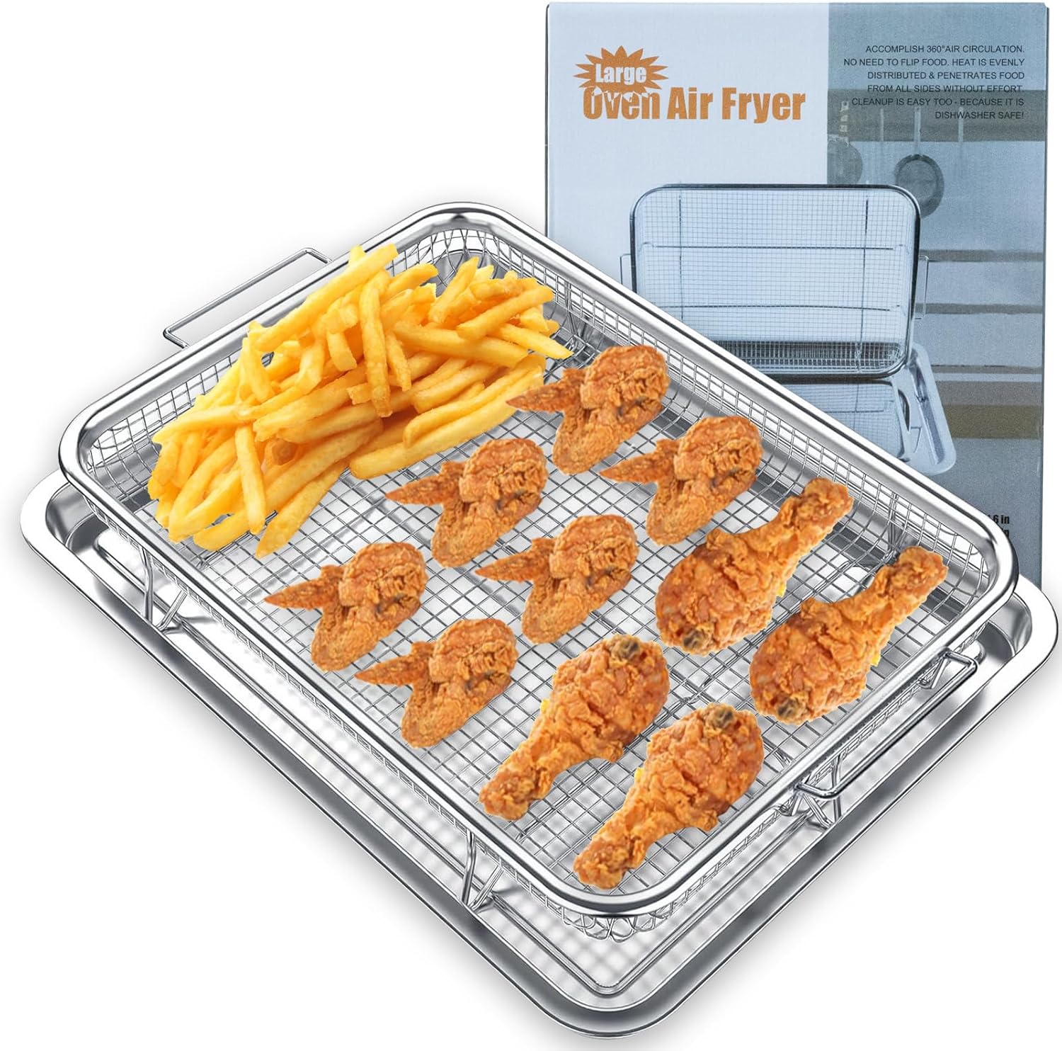 SEUNGCH Stainless Steel Air Fryer Basket Set: Extra Large & Versatile