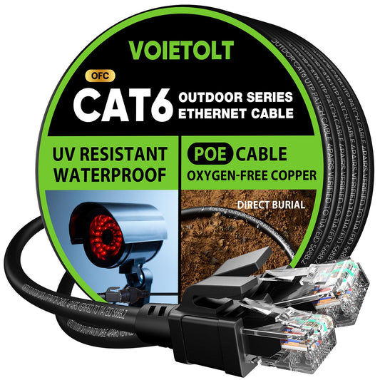 Cat 6 Outdoor Ethernet Cable 250 ft for High-Speed Internet