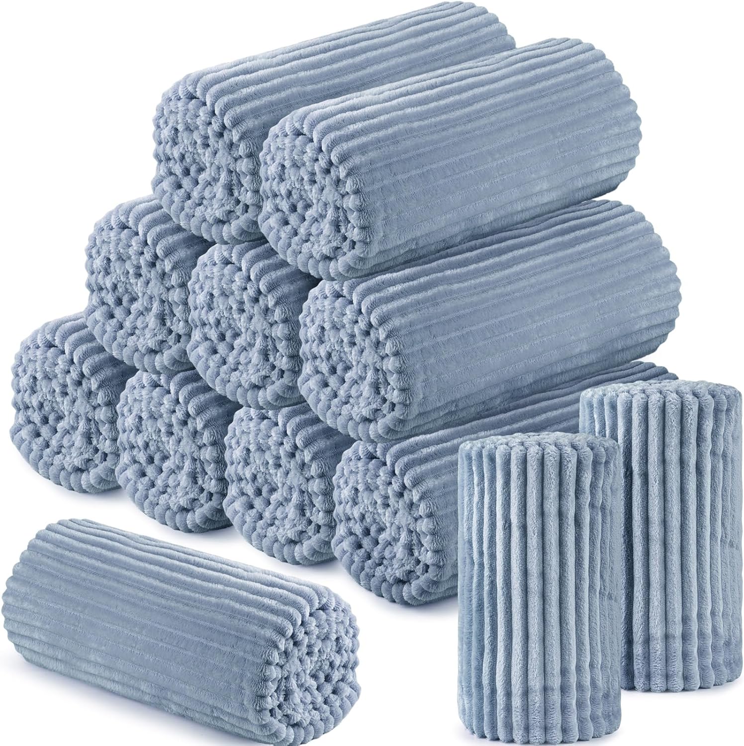 Buryeah Flannel Throw Blanket Bulk 12 Pcs for Cozy Comfort