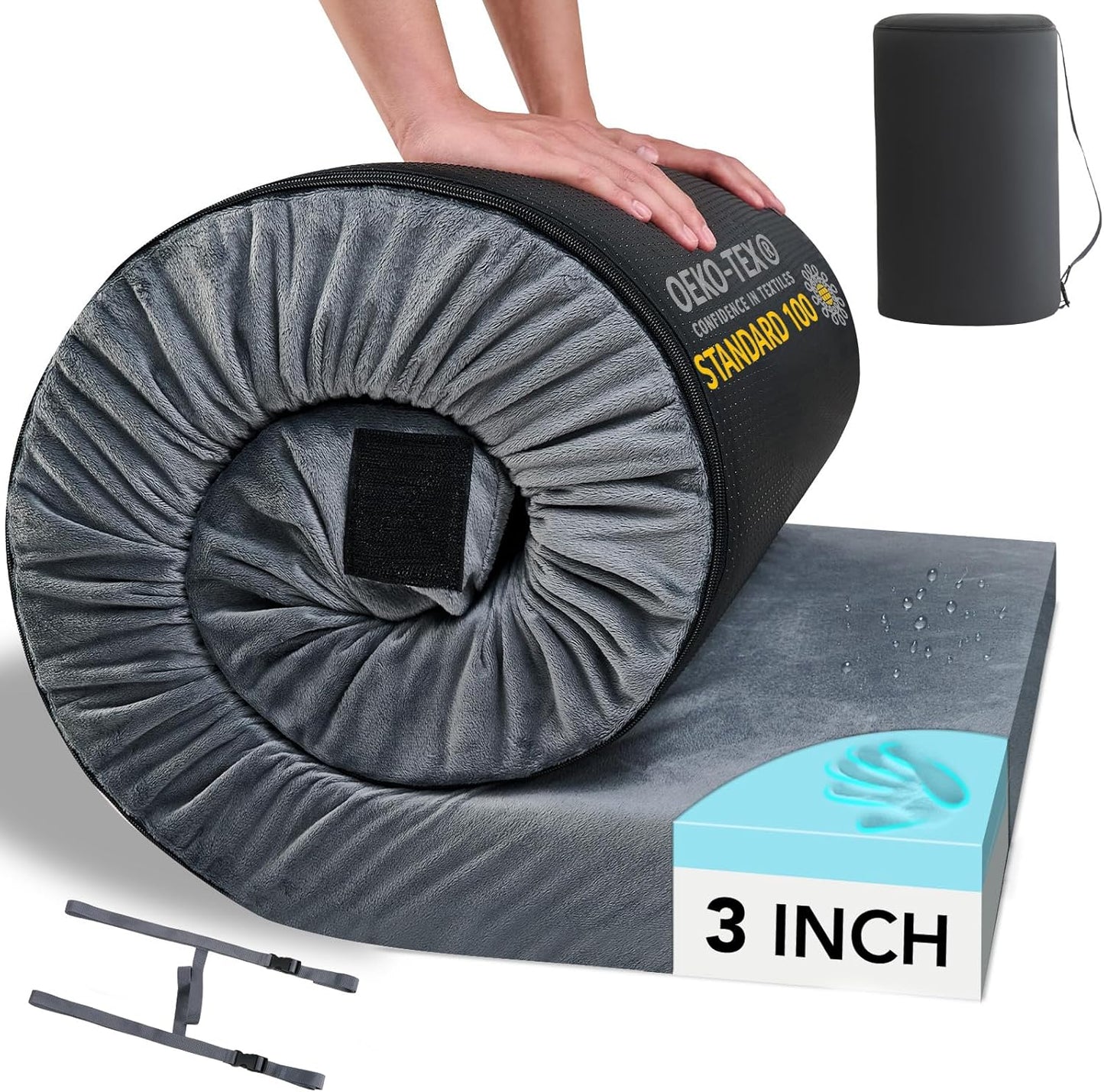 HomeMate Memory Foam Camping Mattress Pad for Ultimate Comfort