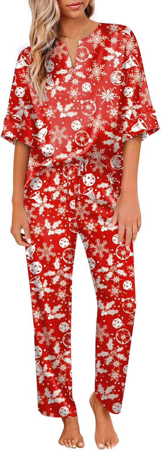Ekouaer Satin Pajama Set for Women - Luxurious Silk Loungewear