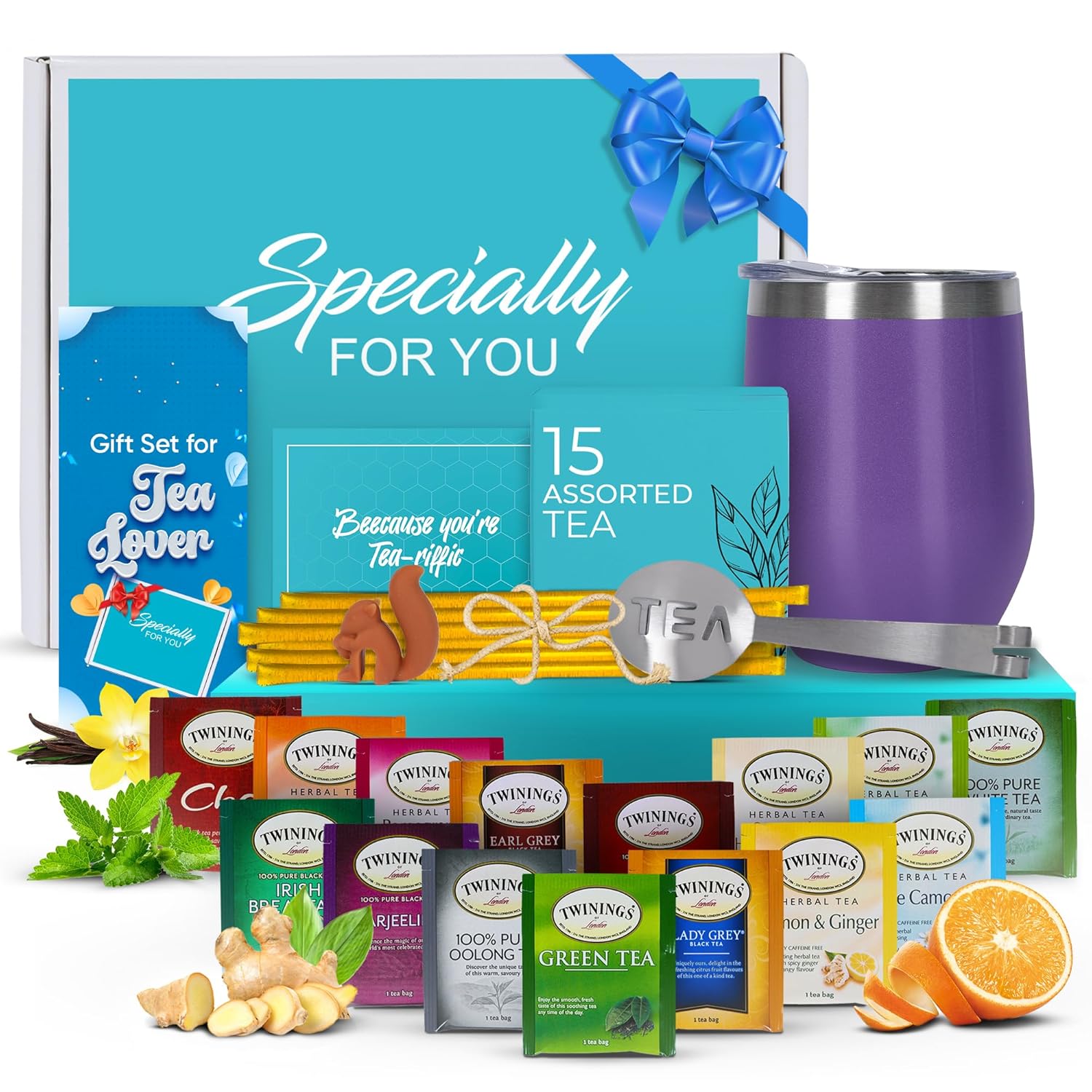 Modern Elegance Tea Gift Set with 15 Unique Tea Blends