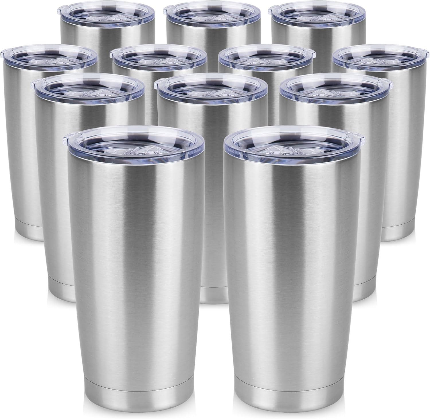 20 oz Stainless Steel Tumblers for Hot & Cold Drinks - 12 Pack