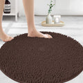Round Area Rug 36in Brown - Soft Plush Chenille Bath Mat