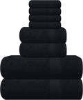 Ultra Soft 8-Piece Cotton Towel Set Black - Oversized Bath Towels