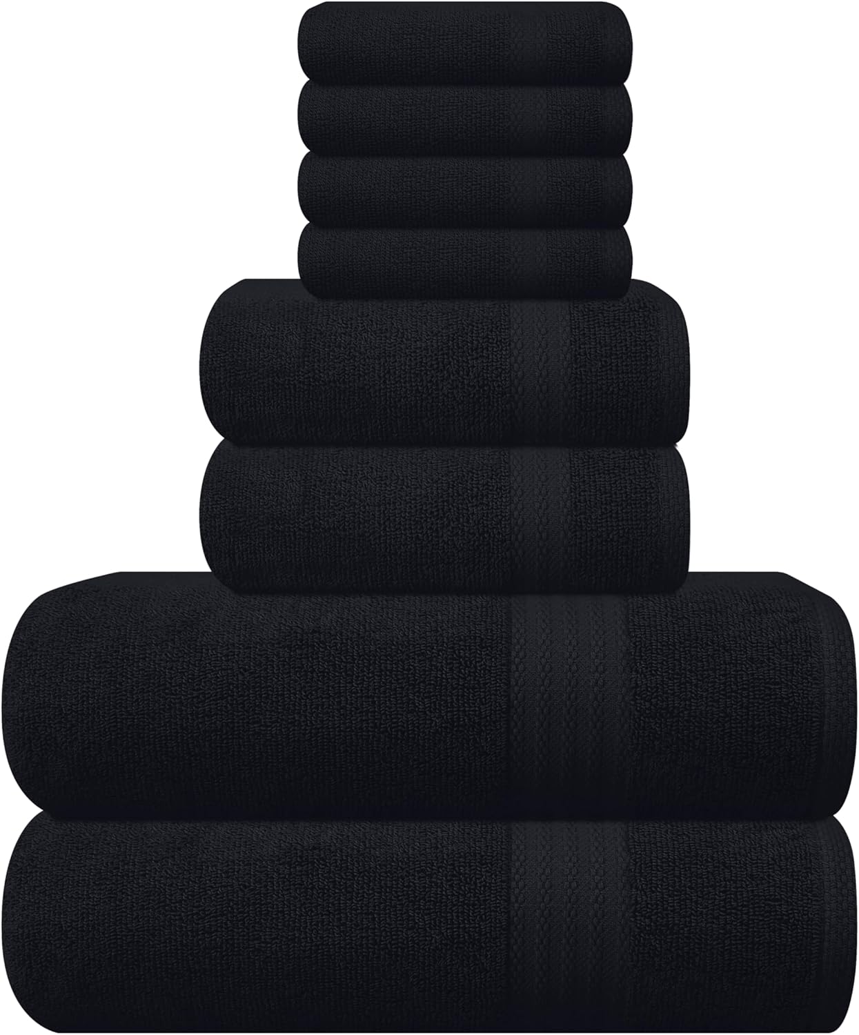 GLAMBURG Ultra Soft 8-Piece Towel Set for Luxurious Comfort