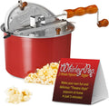 Original Whirley Pop Popcorn Maker 6 Quart (Red) - Fast Stove Top