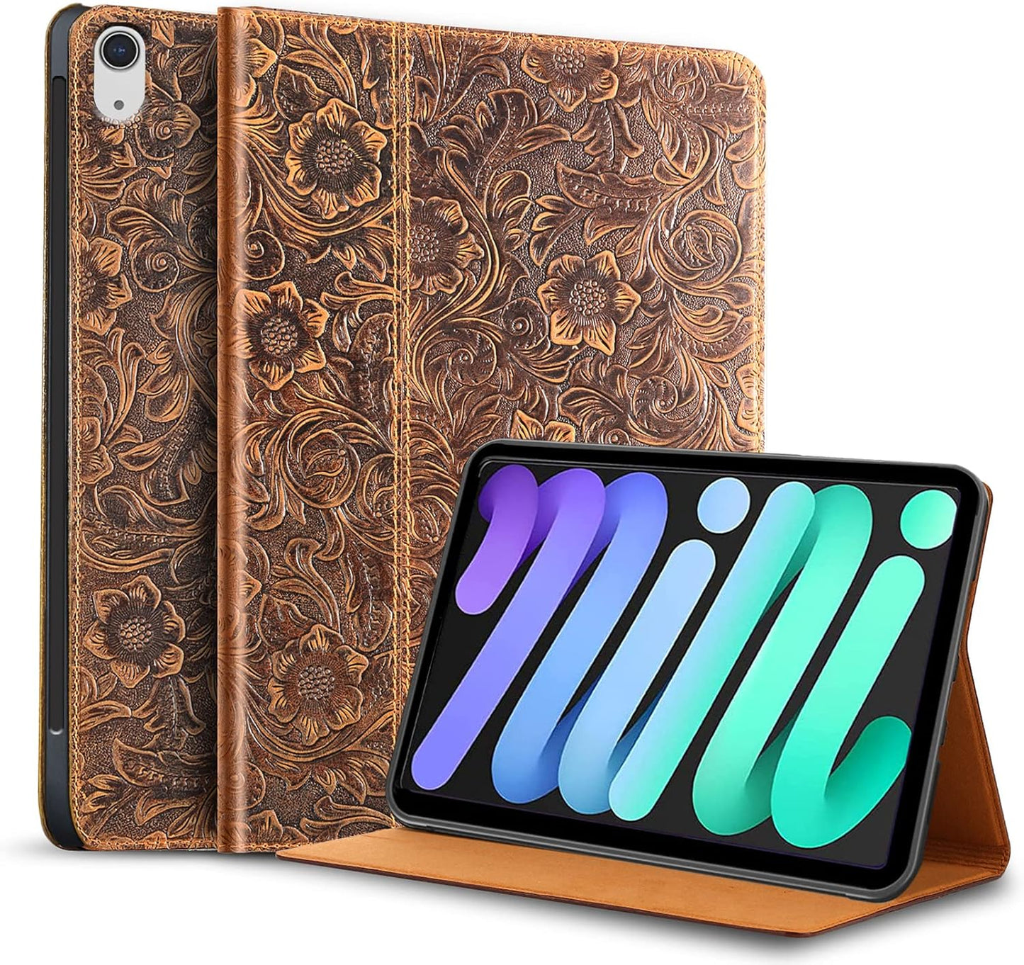 Gexmil iPad Mini 7 Case - Genuine Leather Folio Cover 8.3 in