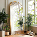 71x27 in Arched Floor Mirror - Full Length Gold Leaner Mirror