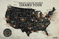 Grand Tour Stadium Map Major League Sports Map 36x24 in - Gift Idea
