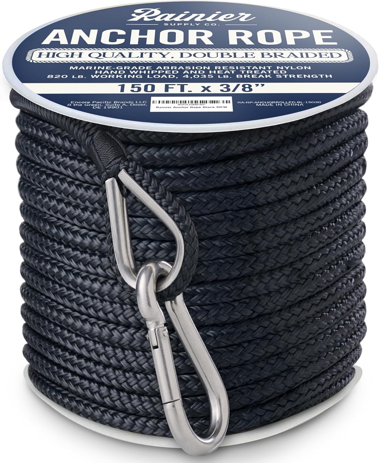 RainierSupplyCo Boat Anchor Rope - Durable Marine Grade Line