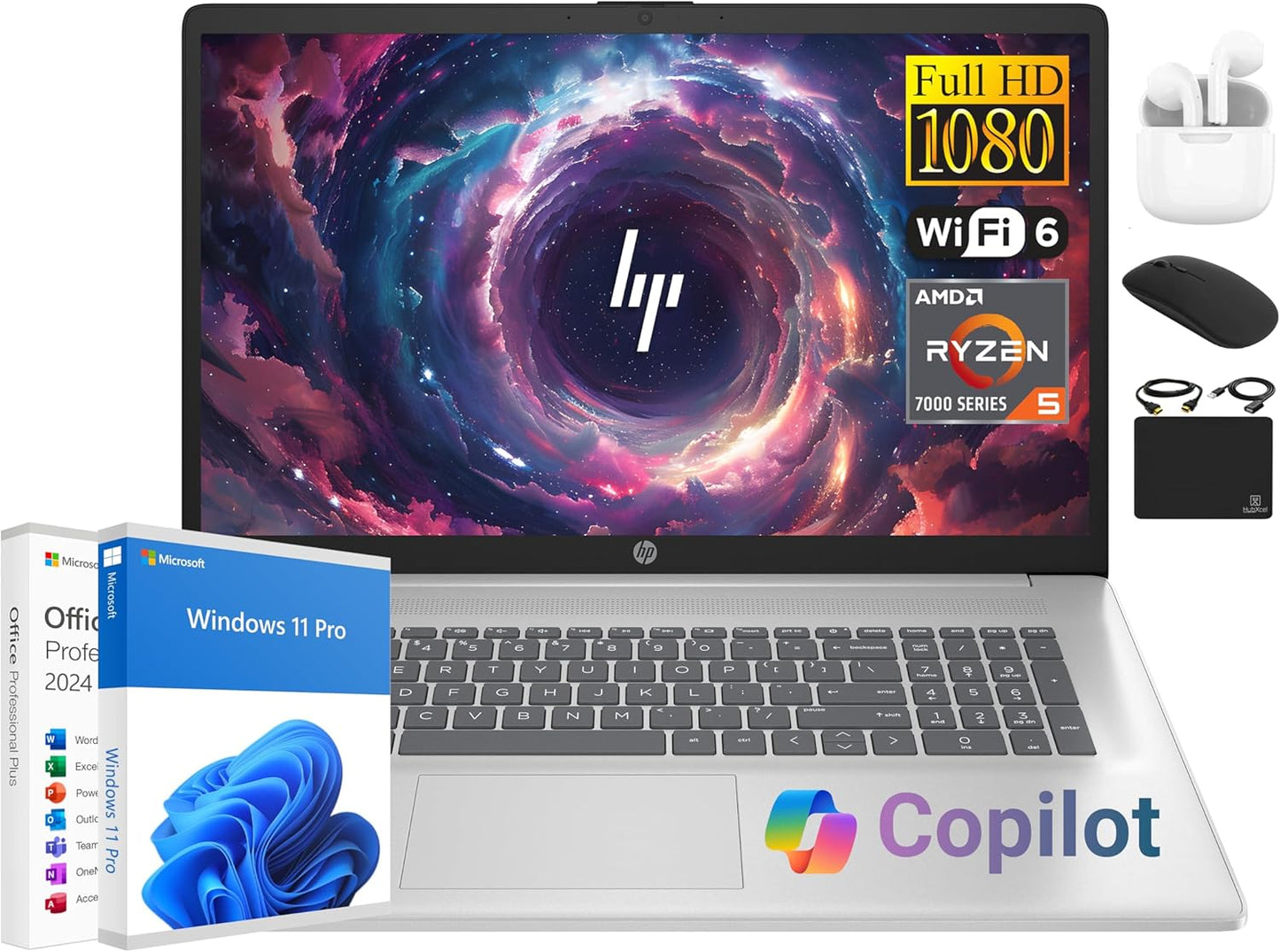 HP 17 Laptop Essential Computer with 64GB RAM and 2TB Storage