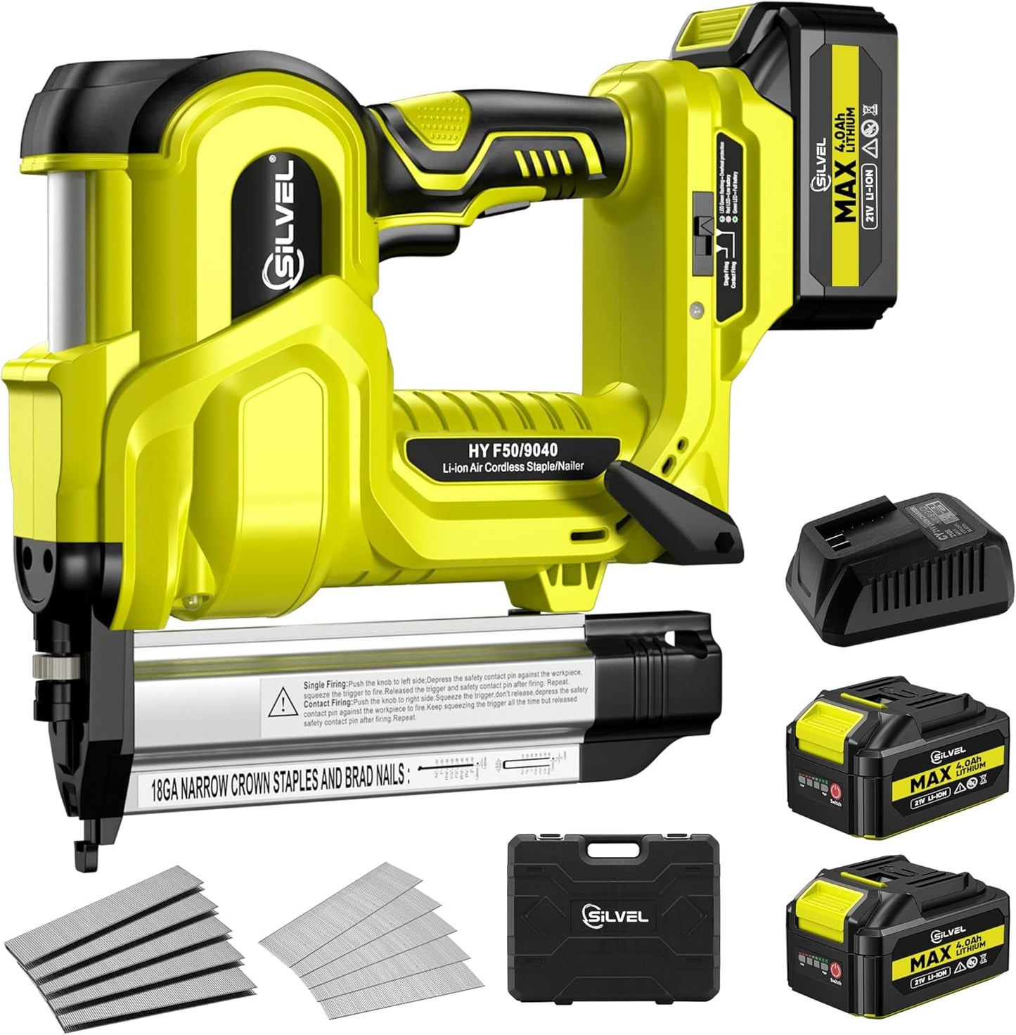 SILVEL 2-in-1 Cordless Brad Nailer for Woodworking Projects