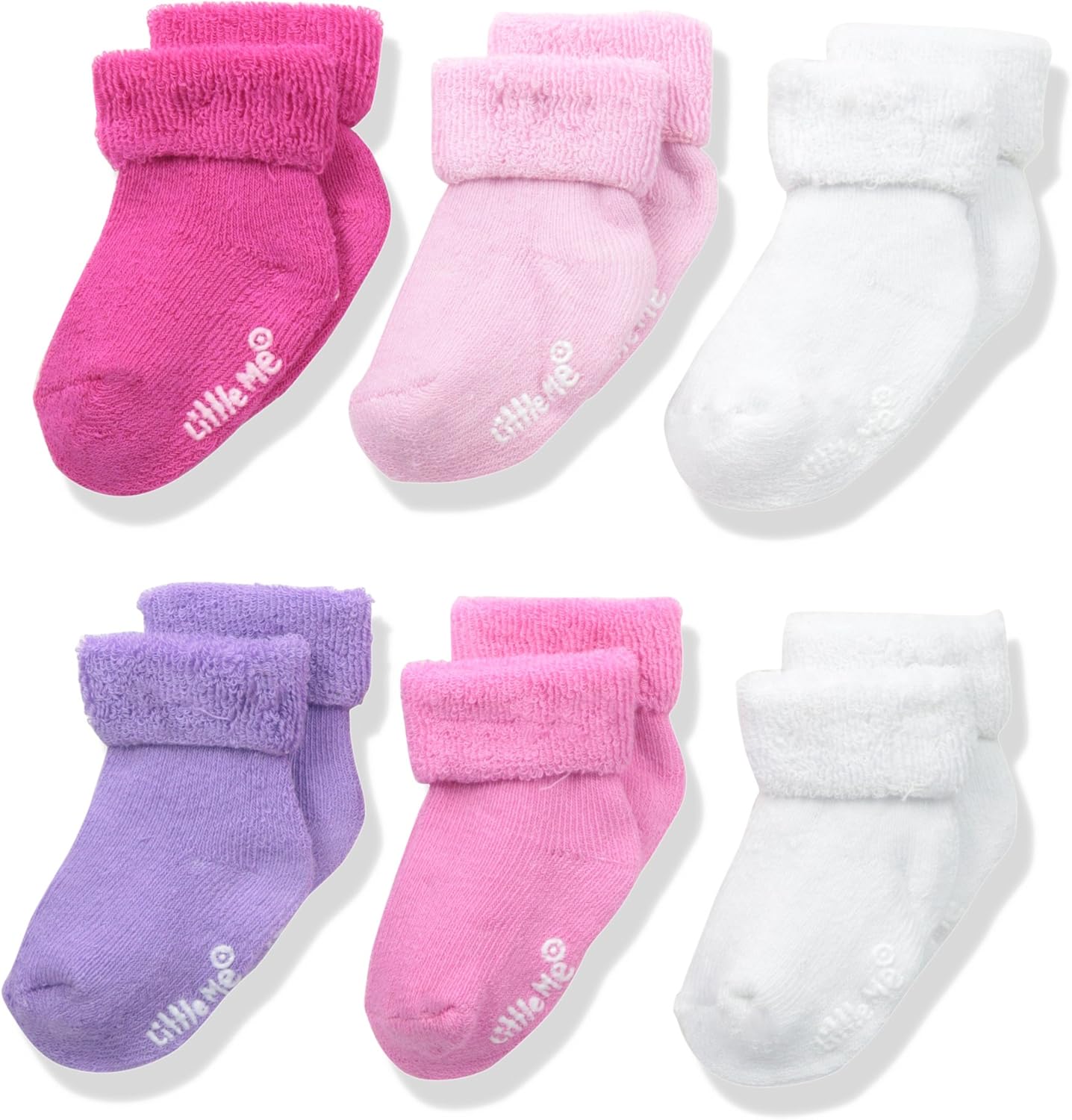 Little Me Baby Girls' 6 Pack Variety Socks - Cute Tiny Toes Delight!