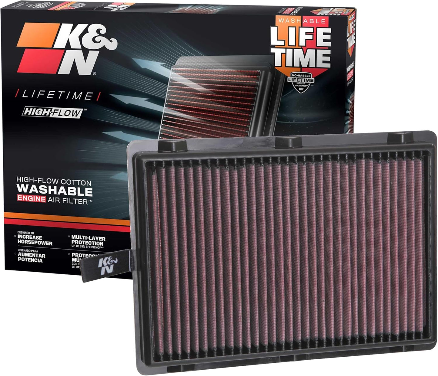 K&N High-Flow Engine Air Filter for 2015-2025 Hyundai/Kia Models
