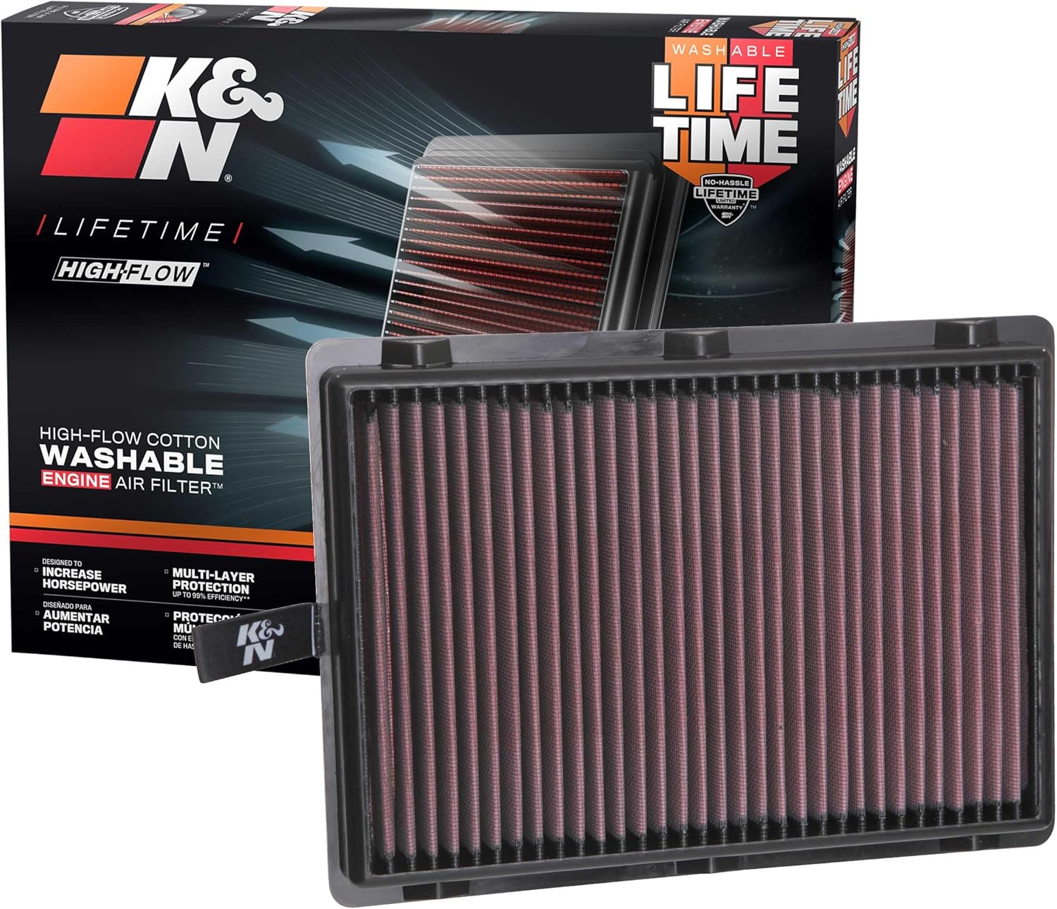 K&N High-Flow Engine Air Filter for 2015-2025 Hyundai/Kia Models