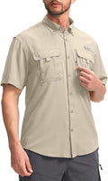 Pudolla Men's Fishing Shirt Short Sleeve UPF50+ - Lightweight Cool Fit