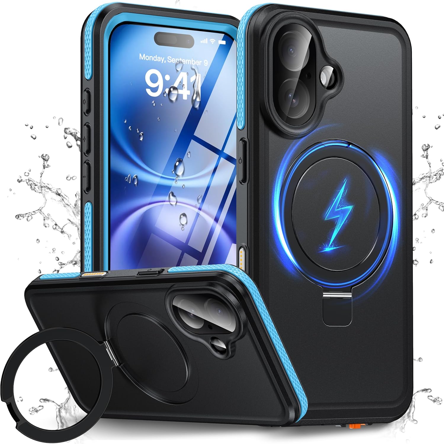 Oterkin Magnetic Waterproof Case for iPhone 16 Plus - Blue