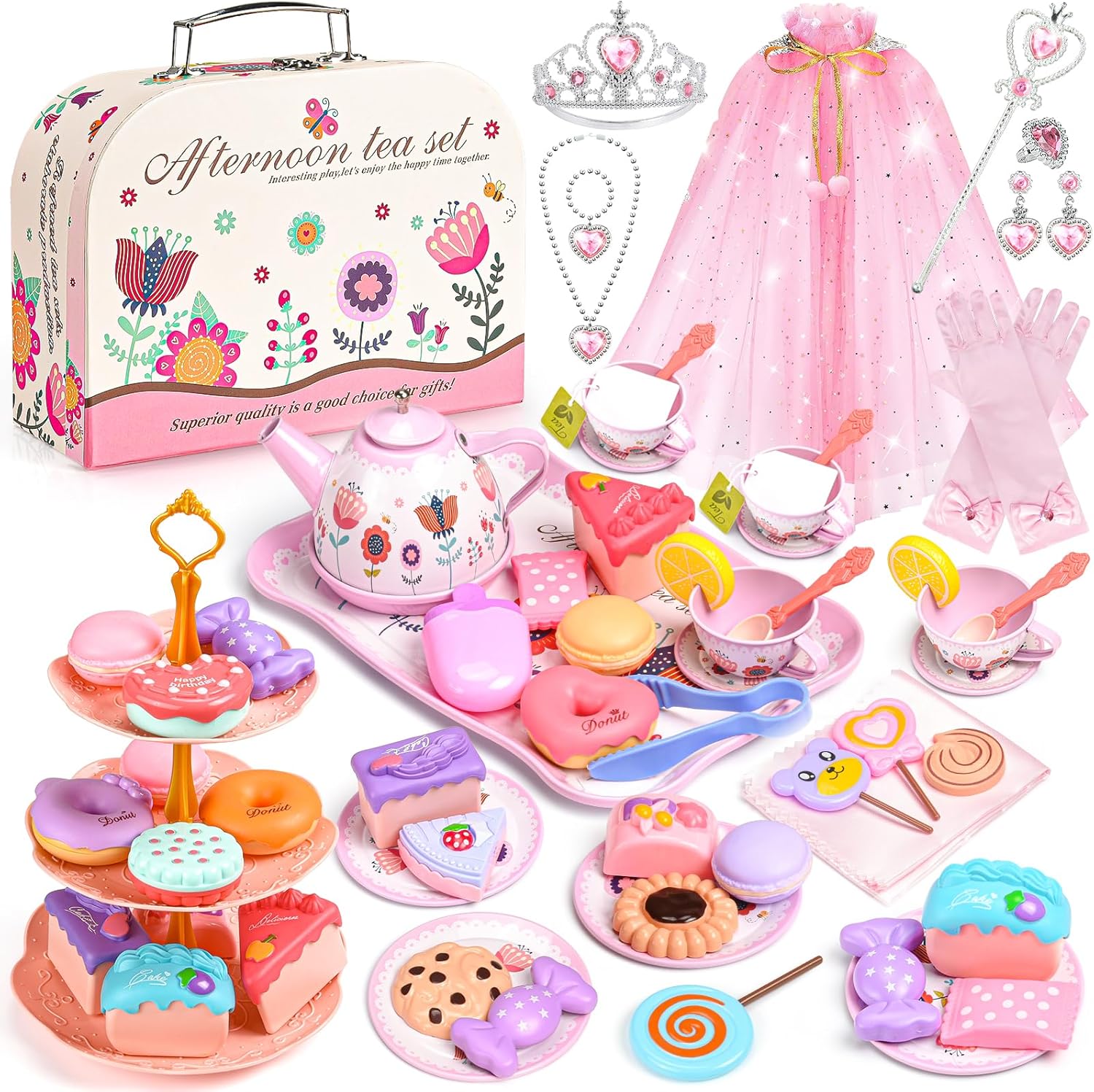 Delightful 63-Piece Tea Party Set for Little Girls' Fun