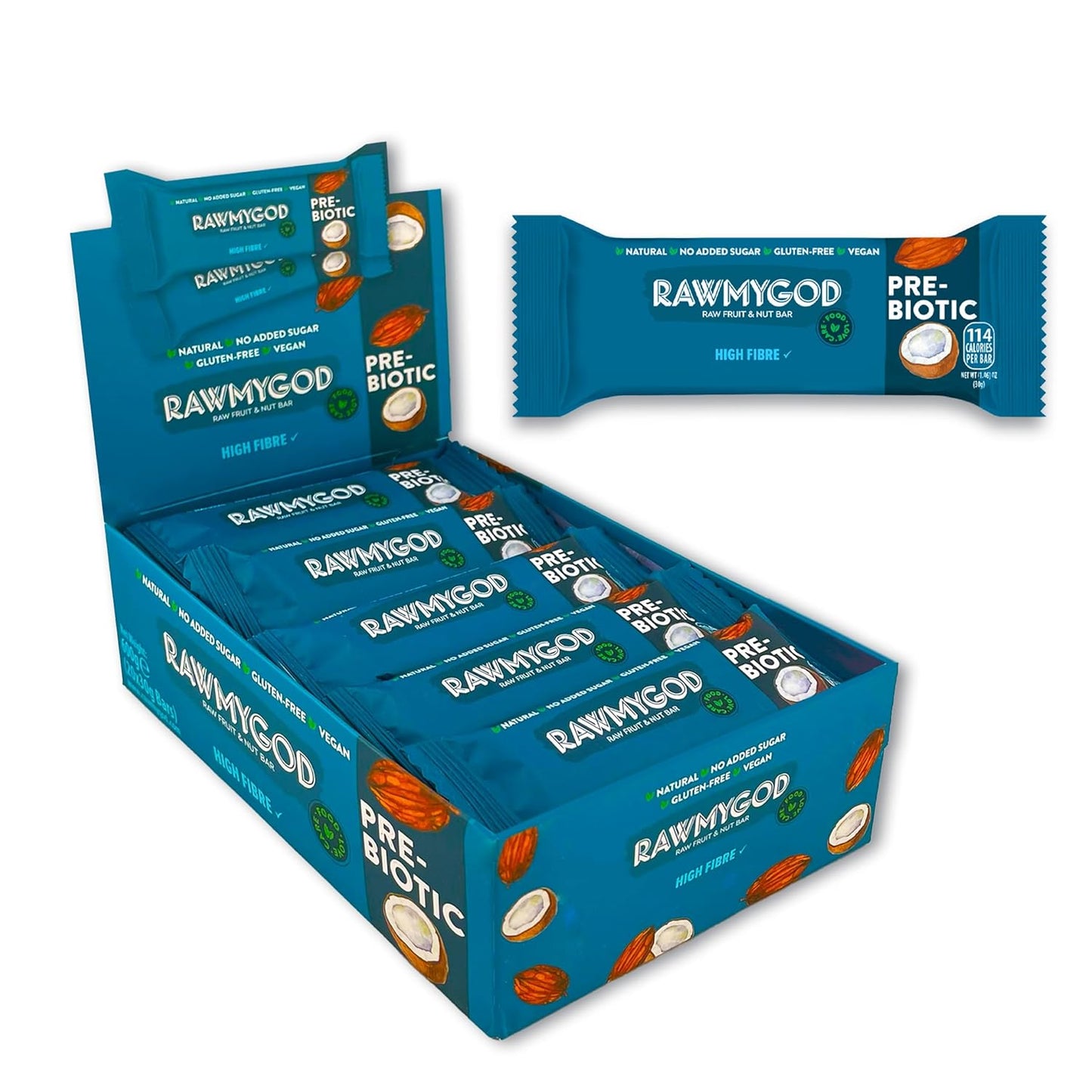 RAWMYGOD Fruit and Nut Bars: Gluten Free, Vegan, No Added Sugar
