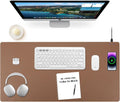 Wireless Charging Mouse Pad 2 in 1 Leather Desk Pad - Fast 15W Charge