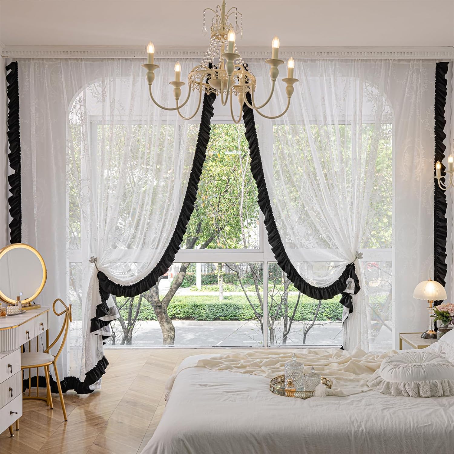 Black & White Lace Curtains: Vintage Charm 84