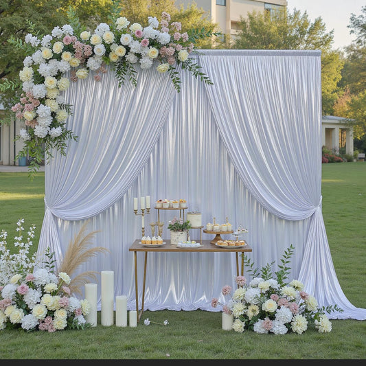20ftx10ft Silver Sequin Backdrop Curtain for Stunning Events