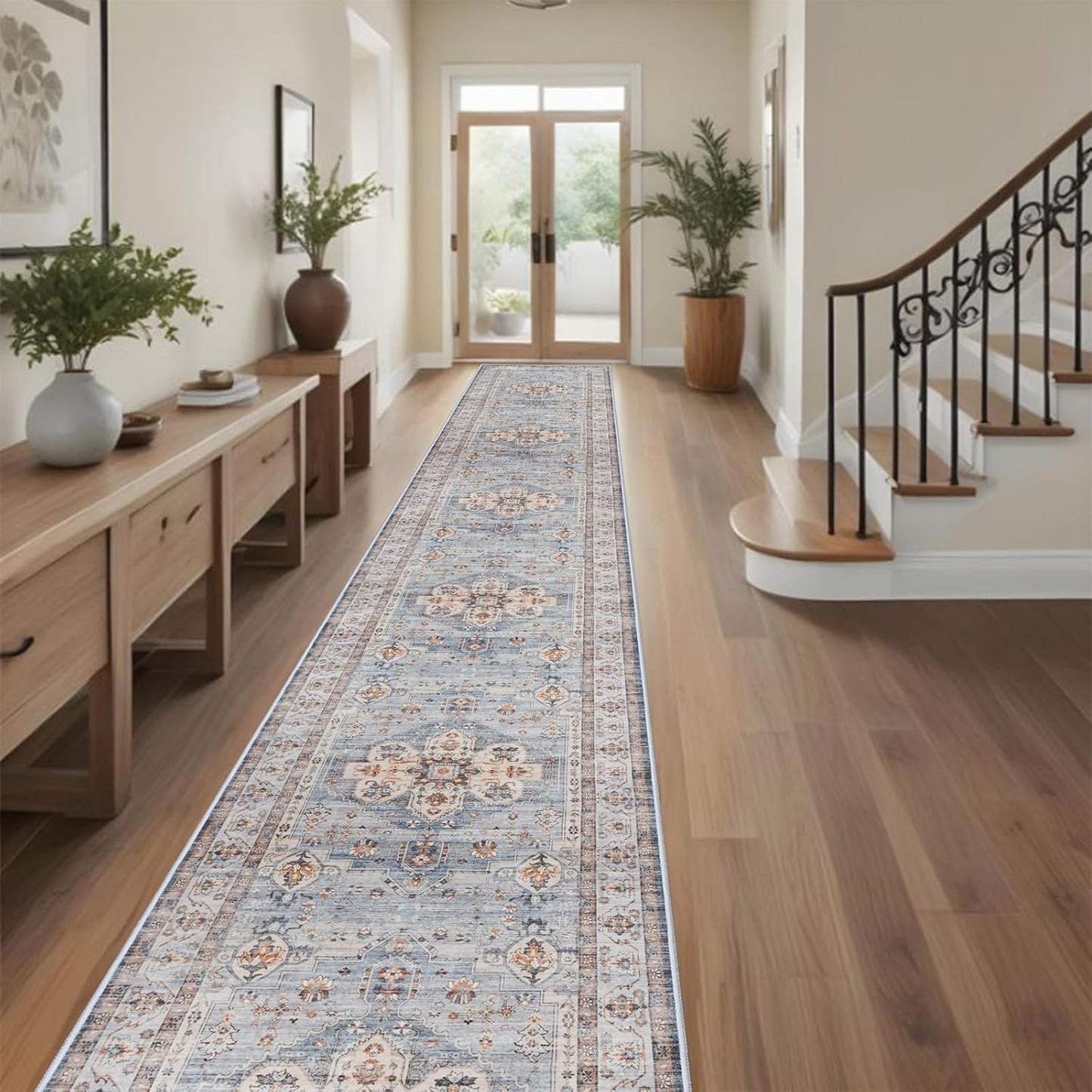 Washable Hallway Runner Rug 3x20: Soft Non Slip Carpet Runner