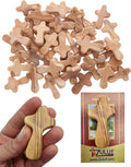Olive Wood Hand Crosses 50 Pack - Small 6cm Palm Prayer Crosses