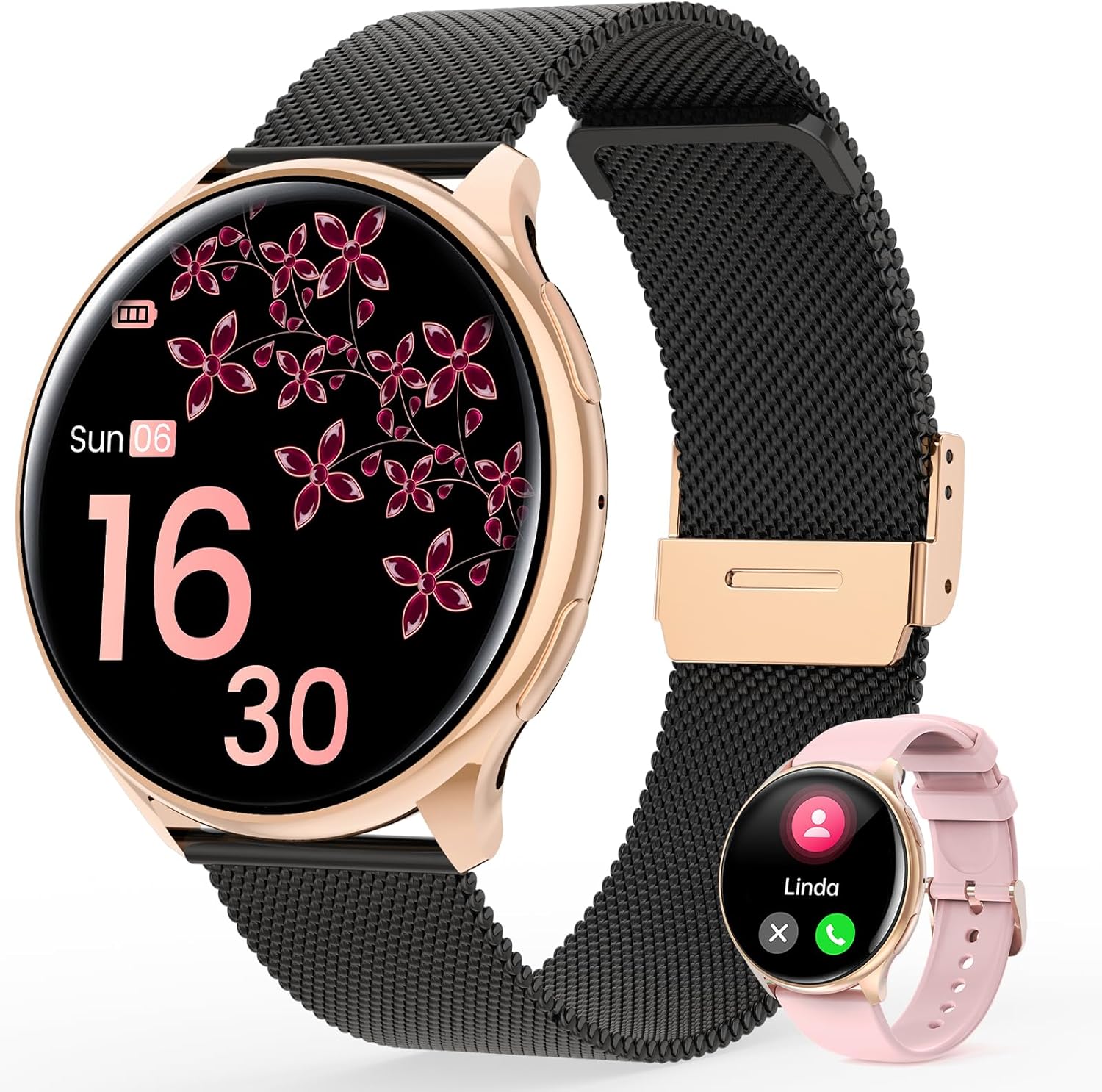Smart Watch for Women with HR/BP/SpO2 Monitor and More