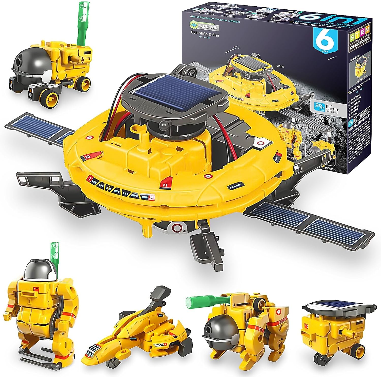 STEM Solar Robot Kit - 6-in-1 Space Toy for Kids 8-12