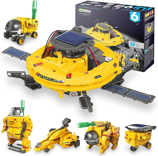 STEM Solar Robot Kit - 6-in-1 Space Toy for Kids 8-12