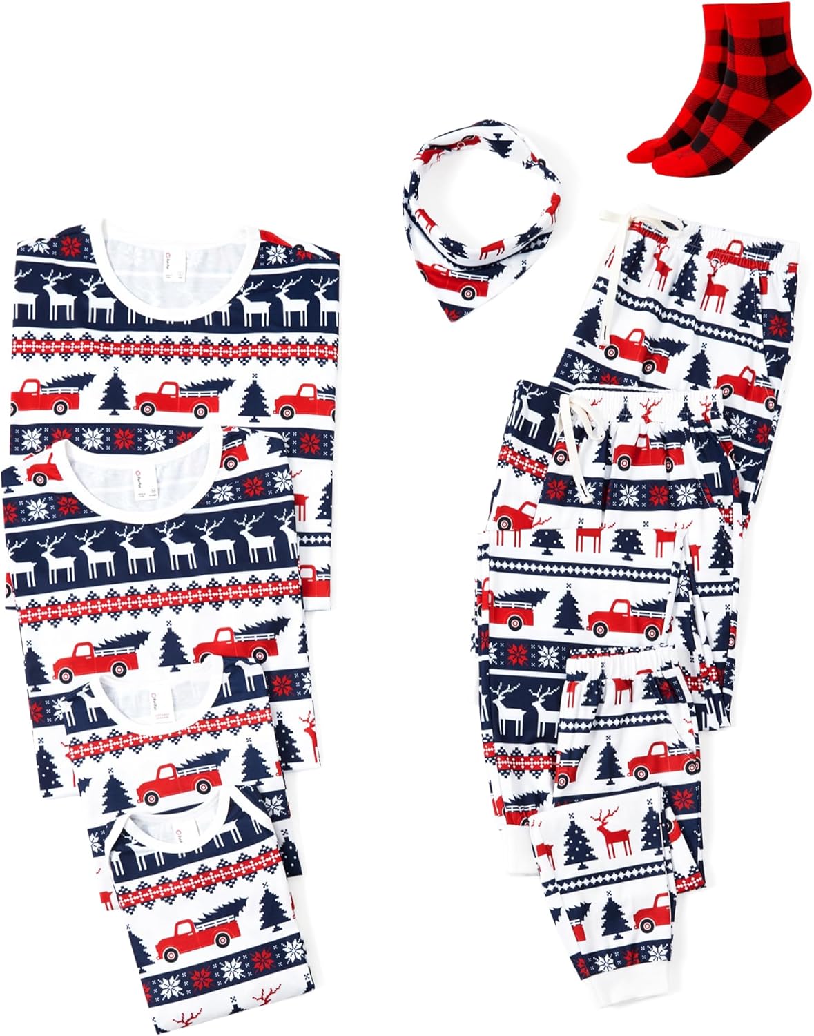 Matching Family Christmas Pajama Sets with Cozy Socks for All