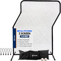 Portable L-Screen Baseball 7x7ft with 2 Balls - Durable Practice