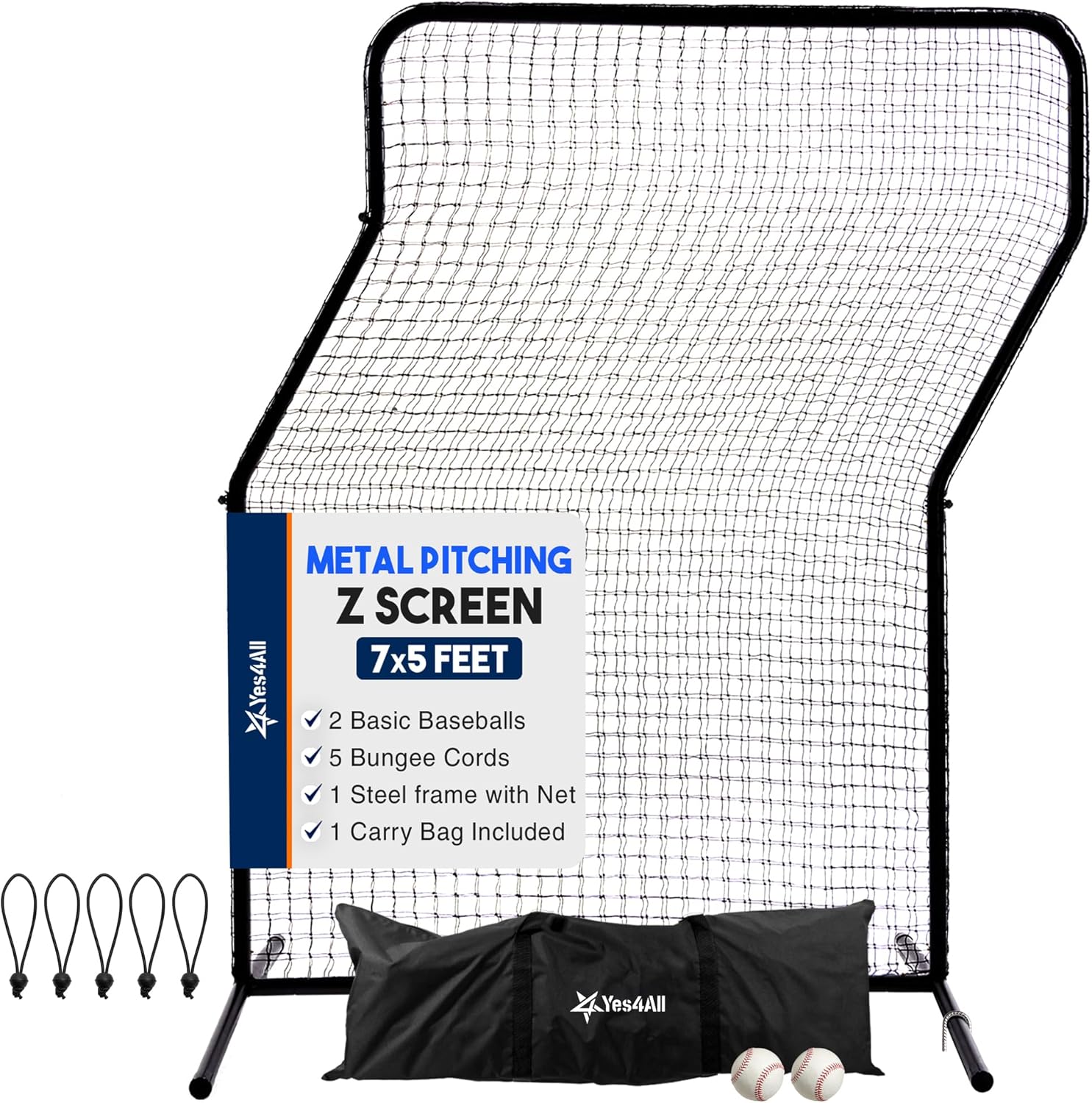 Portable L-Screen Baseball 7x7ft for Batting Cage Training