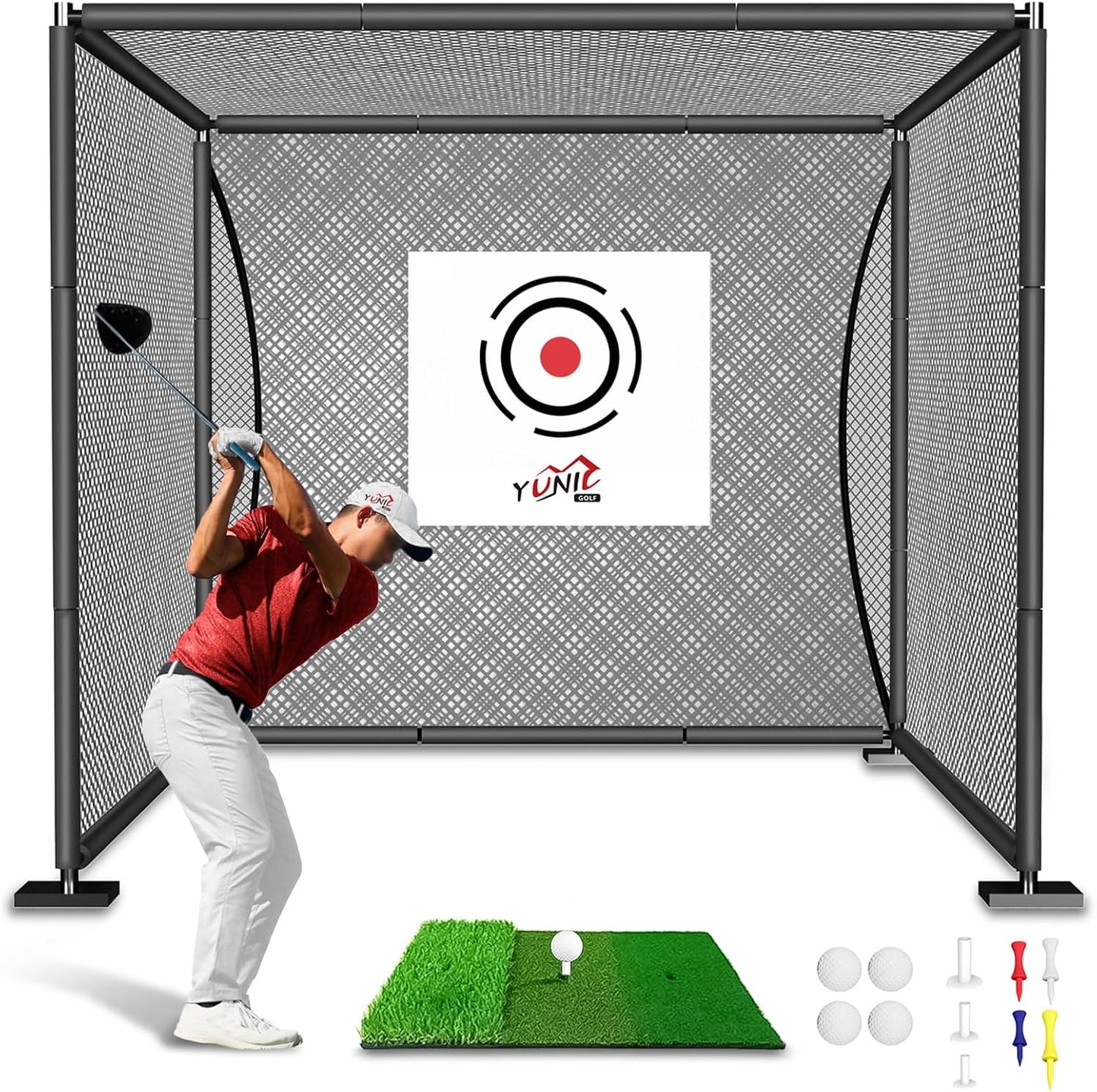 YUNIC Steel Frame Golf Driving Cage: Perfect Practice Anywhere