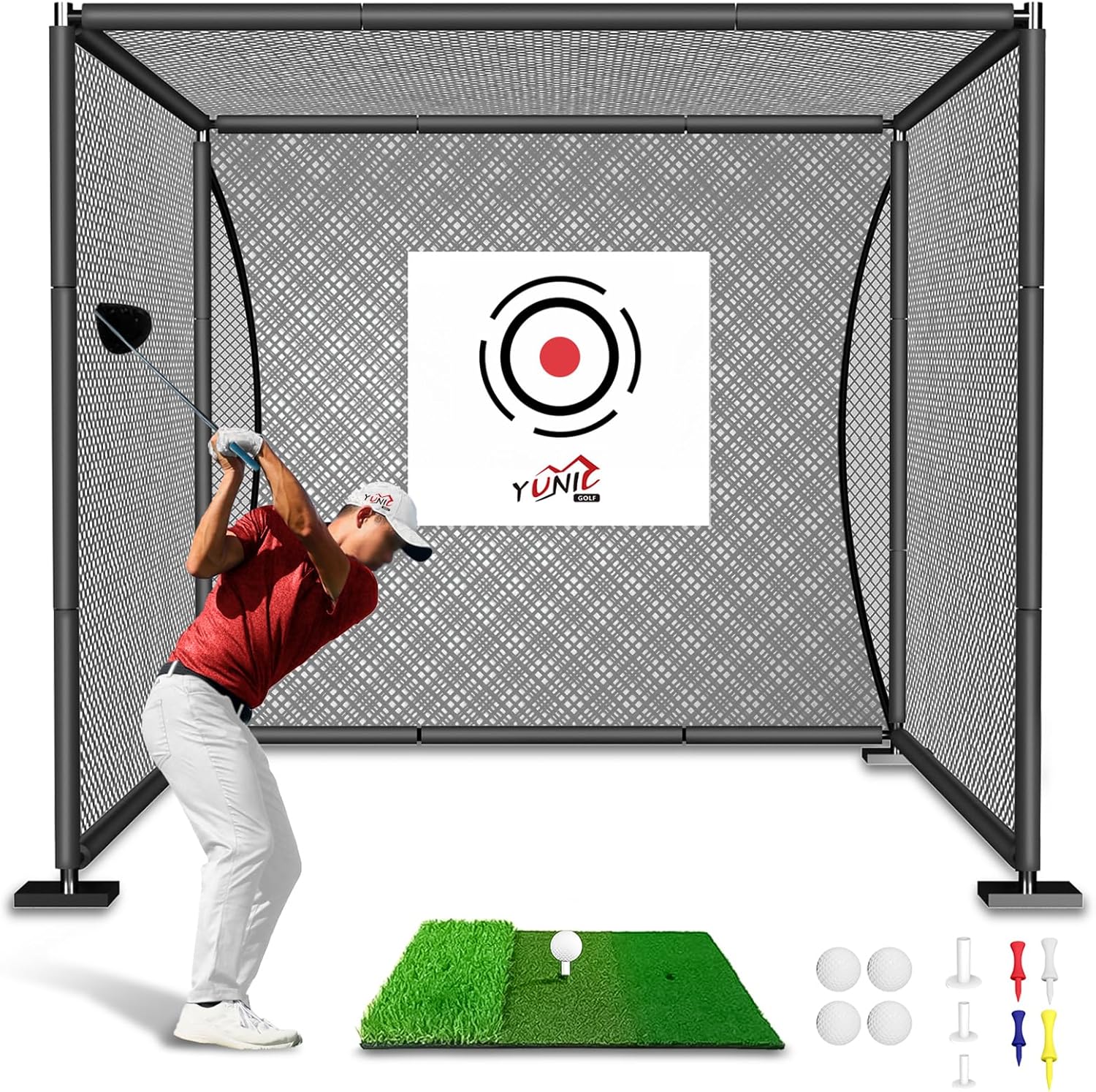 YUNIC Steel Frame Golf Driving Cage: Perfect Practice Anywhere