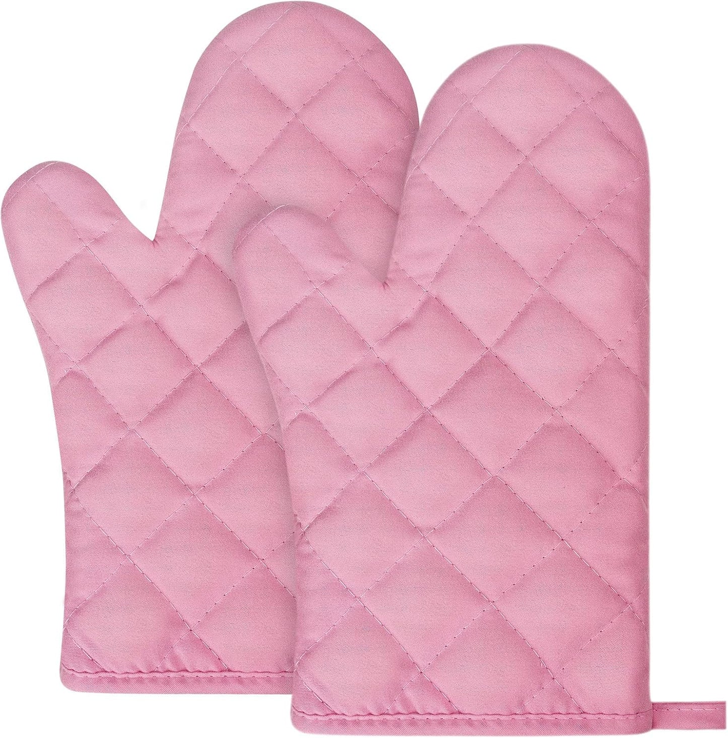 392F Heat Resistant Pink Oven Mitts - Non-Slip Kitchen Gloves