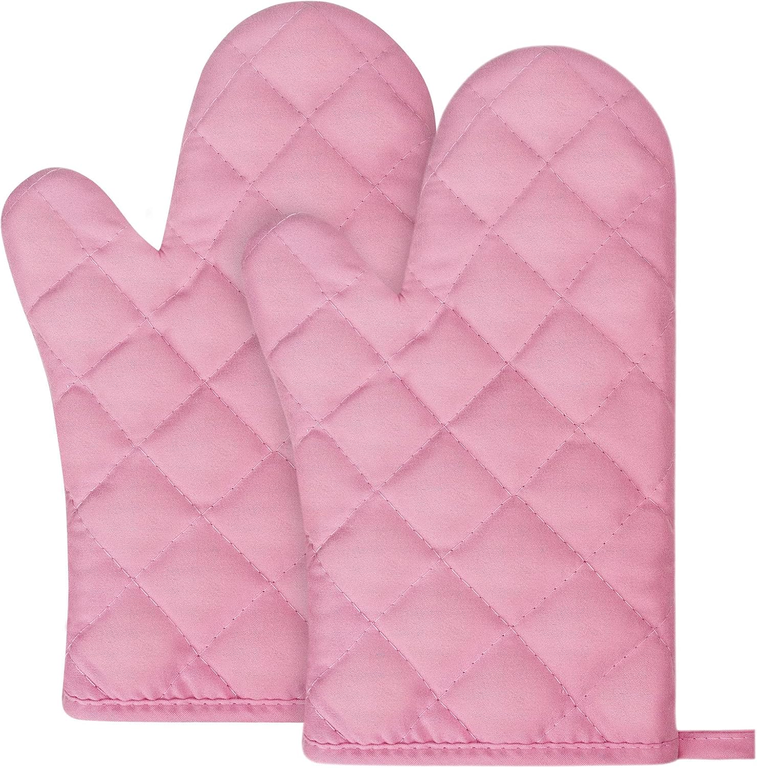 392F Heat Resistant Pink Oven Mitts - Non-Slip Kitchen Gloves