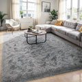 6x9 Grey Fluffy Soft Living Room Bedroom Rug - Ultra Soft Shaggy