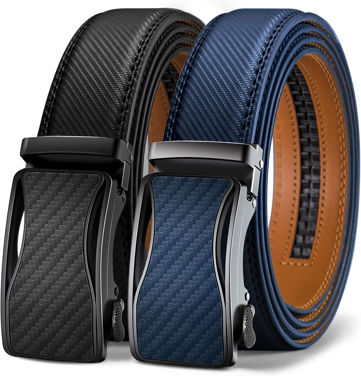 KEMISANT Mens Ratchet Belt - Adjustable Sliding Dress Belt