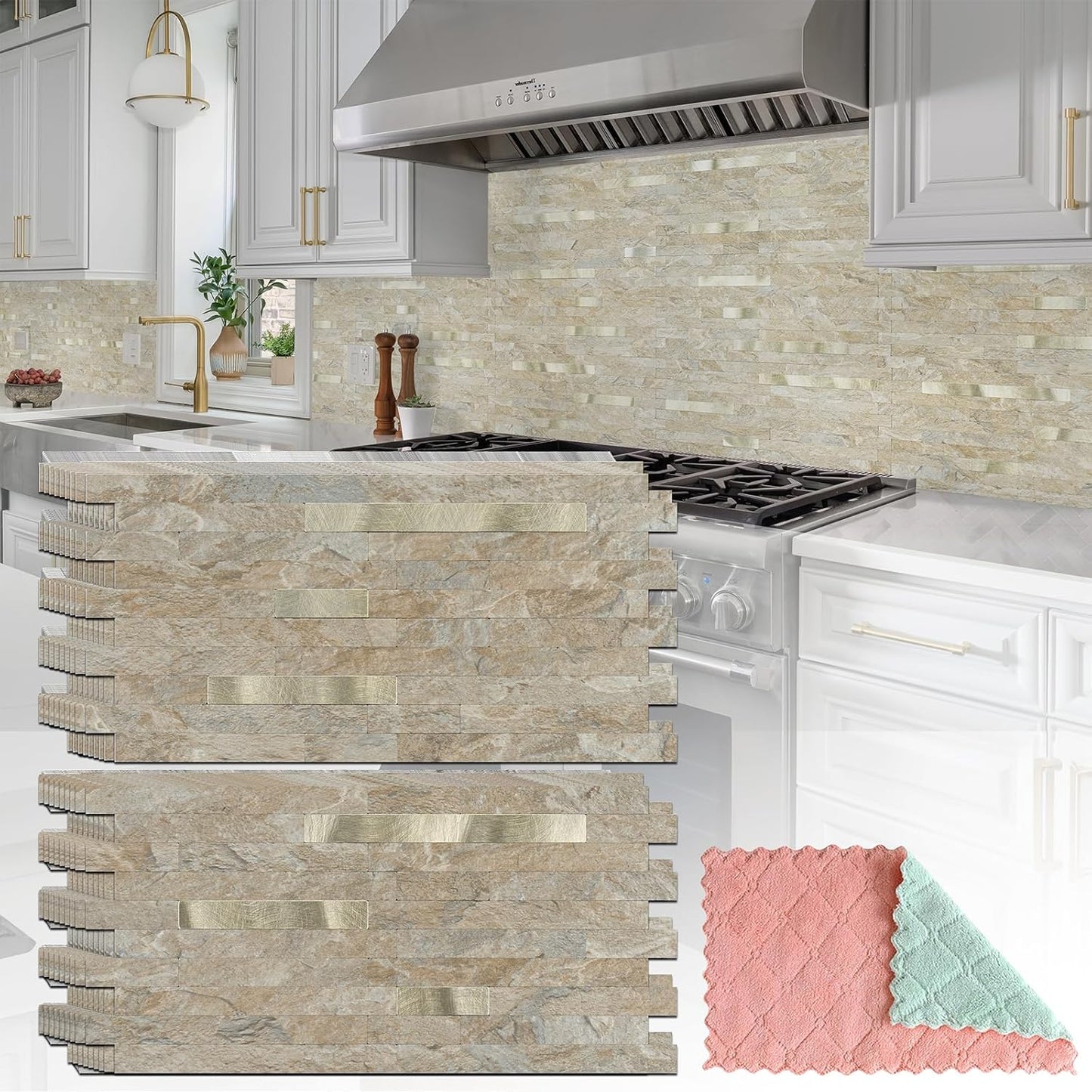 20 Sheets Peel and Stick Backsplash for Kitchen Upgrade